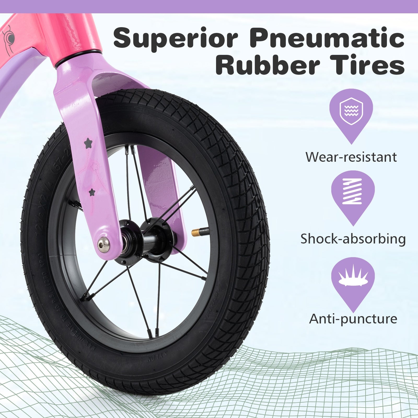 12-Inch Balance Bike with Adjustable Seat and Rotatable Handlebar for Over 36 Months Old, Pink Balance Bikes at Gallery Canada