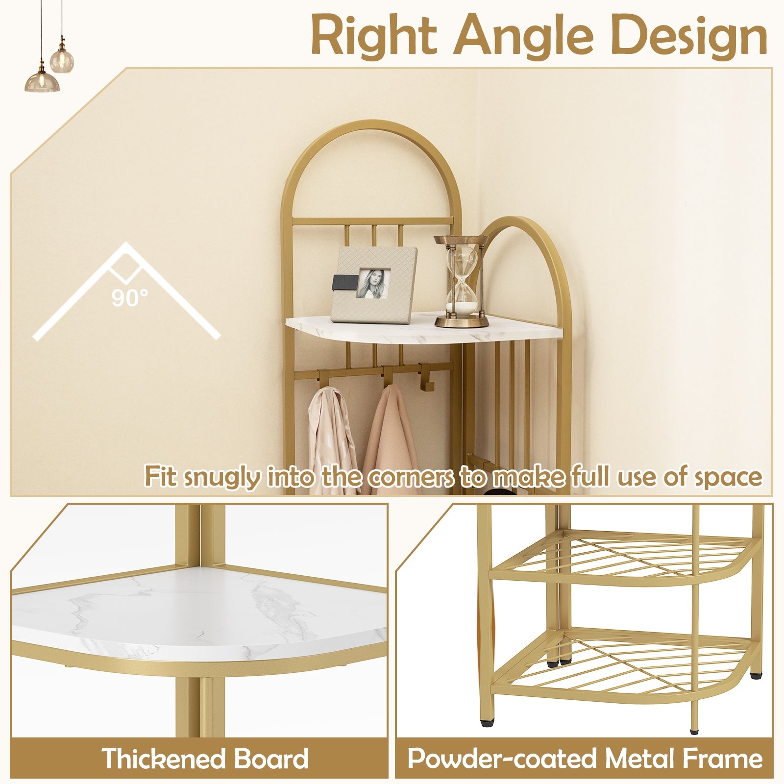 4-Tier Coat Rack Corner Hall Tree with Shoe Storage Bench, White Shoe Racks & Storage Benches at Gallery Canada