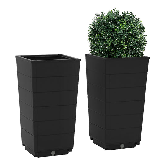 Modern Flower Planter for Front Porch and Lobby, Black Faux Plants Black at Gallery Canada