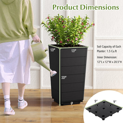 Modern Flower Planter for Front Porch and Lobby, Black Faux Plants at Gallery Canada