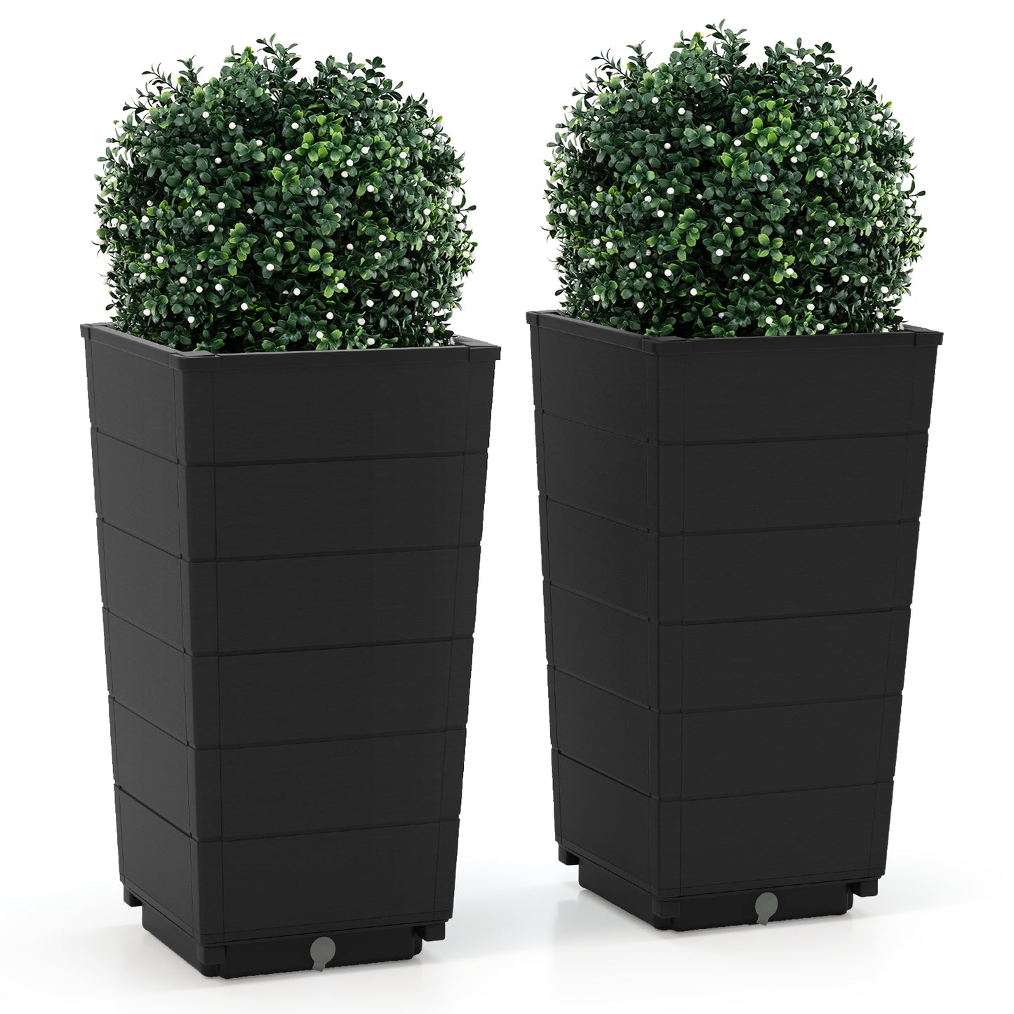 Modern Flower Planter for Front Porch and Lobby, Black Faux Plants at Gallery Canada