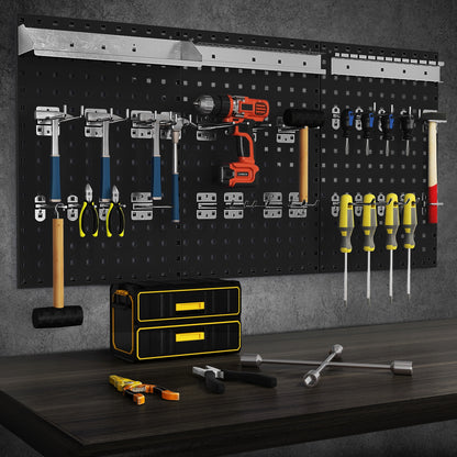 Wall-Mounted Pegboard Kit with 3 Pegboards for Garage Workshop, Black Garages at Gallery Canada