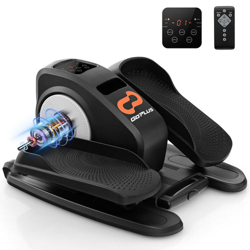 Under Desk Elliptical Machine with Display Monitor for Home Office, Black