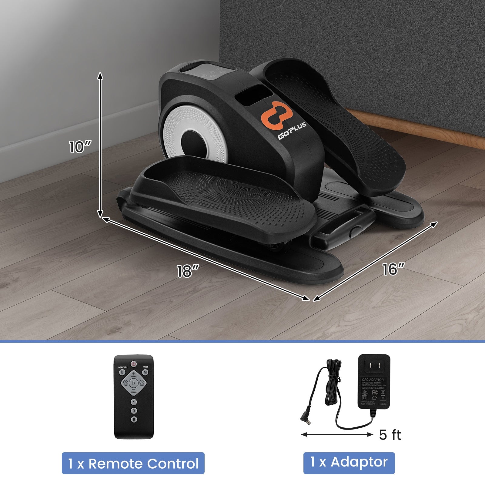 Under Desk Elliptical Machine with Display Monitor for Home Office, Black Elliptical Trainers at Gallery Canada