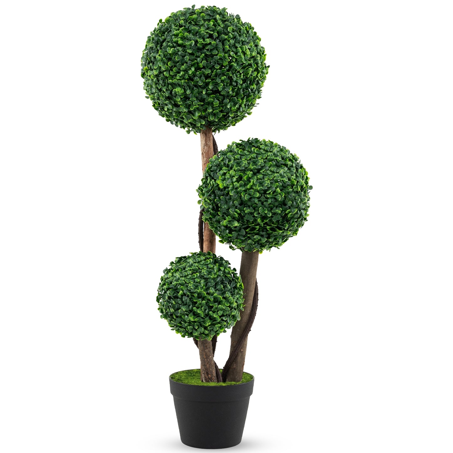 36 Inch Tall Artificial Boxwood Topiary Tree in Pot, Green Faux Plants Green at Gallery Canada