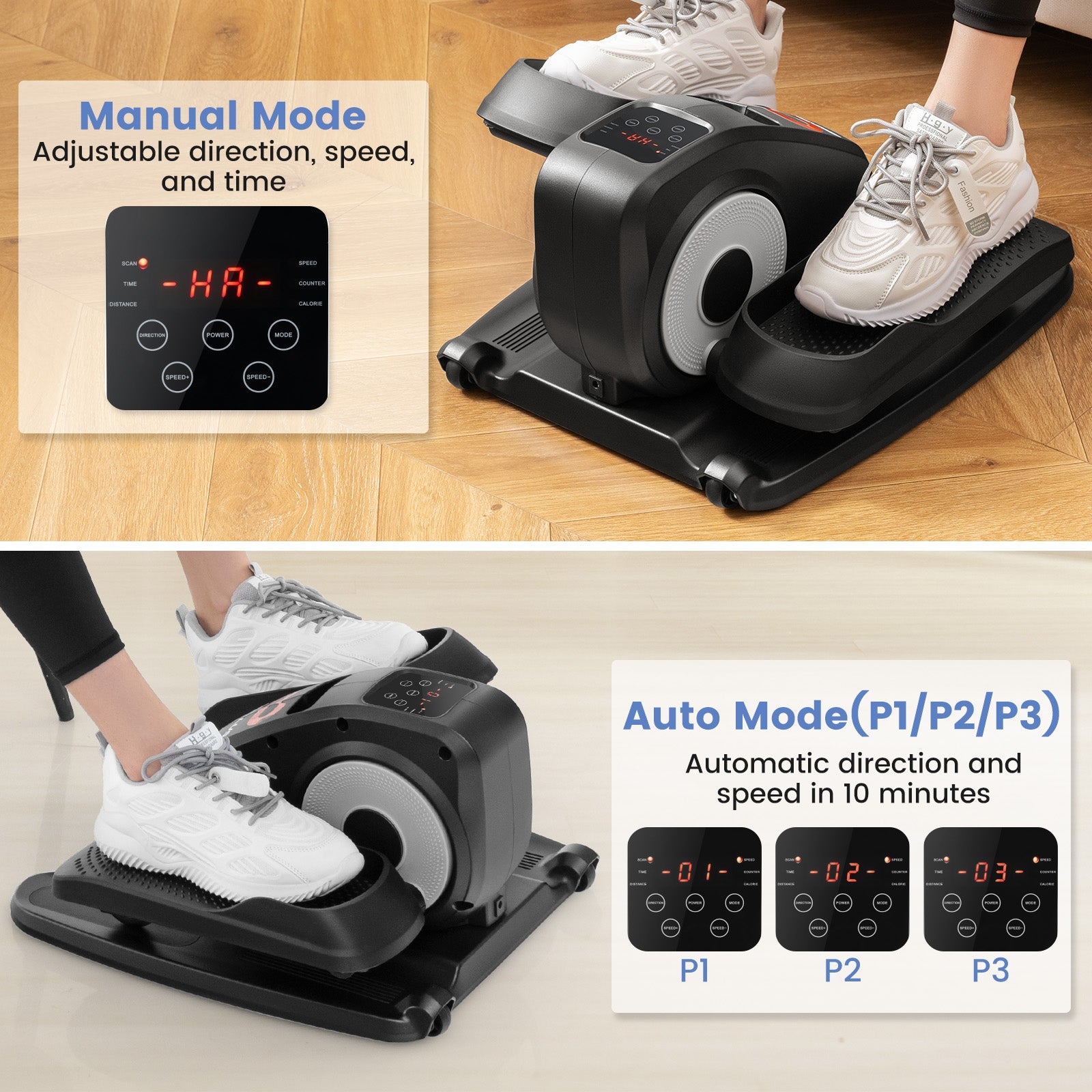 Under Desk Elliptical Machine with Display Monitor for Home Office, Black Elliptical Trainers at Gallery Canada