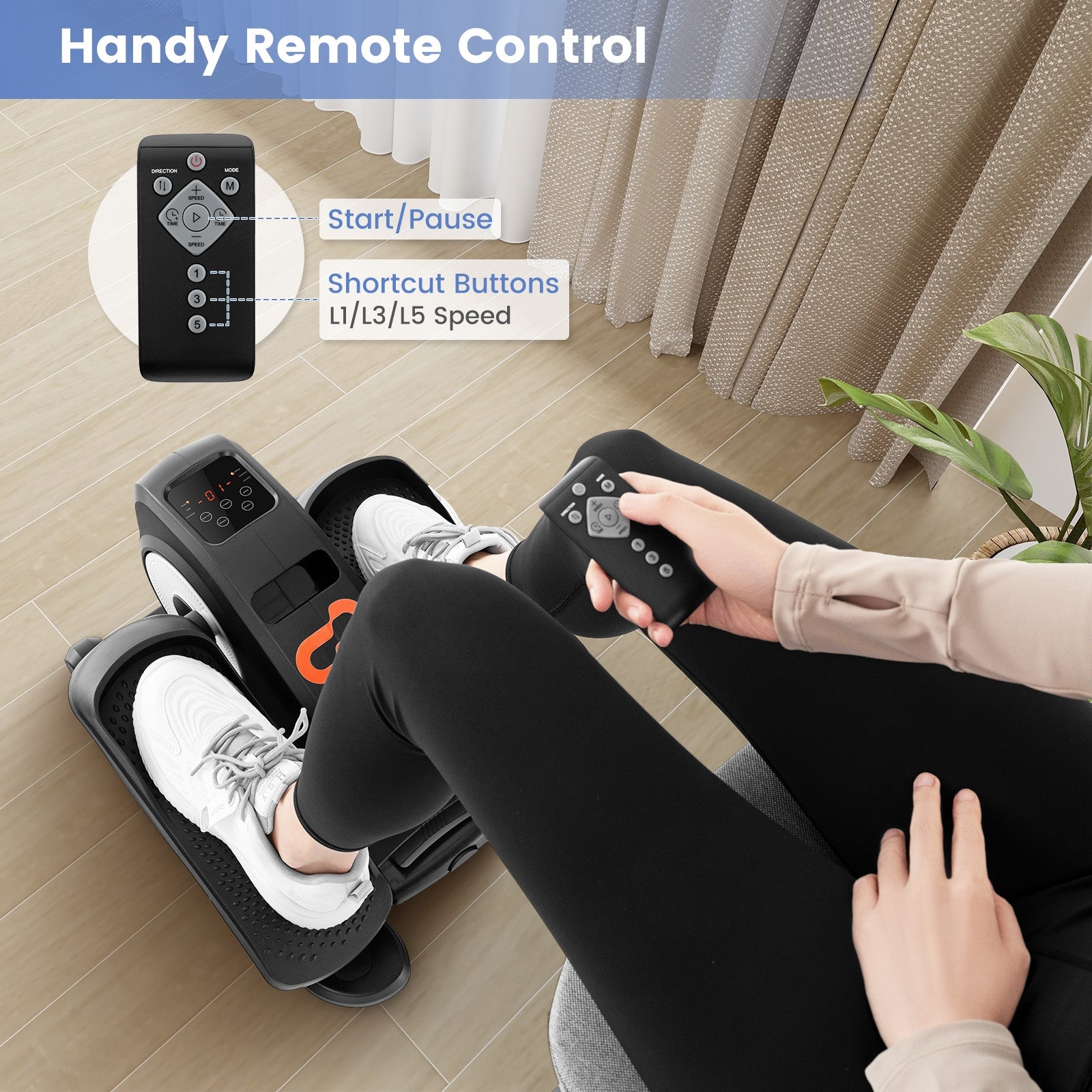 Under Desk Elliptical Machine with Display Monitor for Home Office, Black Elliptical Trainers at Gallery Canada