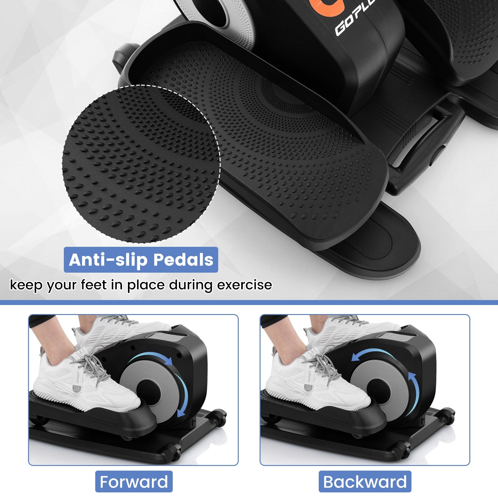 Under Desk Elliptical Machine with Display Monitor for Home Office, Black Elliptical Trainers at Gallery Canada
