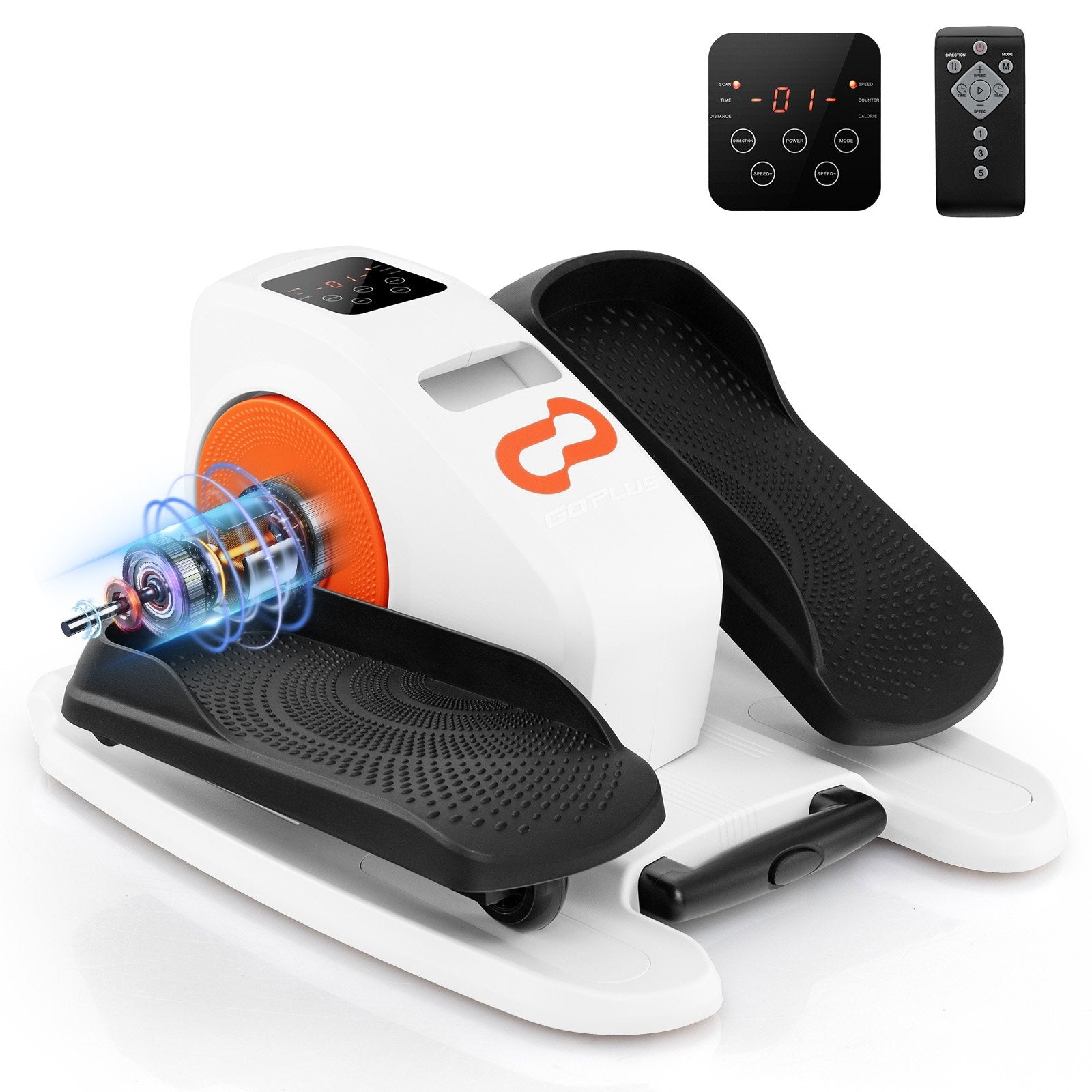 Under Desk Elliptical Machine with Display Monitor for Home Office, White Elliptical Trainers White at Gallery Canada