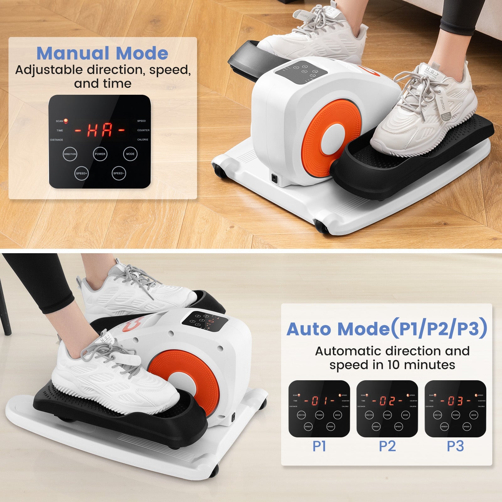 Under Desk Elliptical Machine with Display Monitor for Home Office, White Elliptical Trainers at Gallery Canada