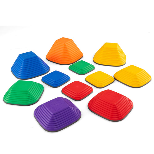 11 Pieces Kids Stepping Stone Square Stackable Indoor Outdoor, Multicolor
