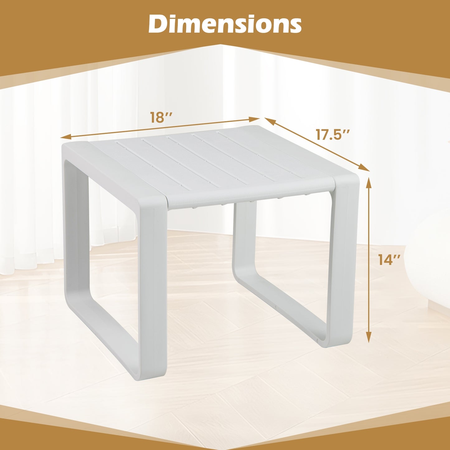 Weather Resistant Adirondack Outdoor Side Table Set of 2, White Patio Coffee Tables at Gallery Canada