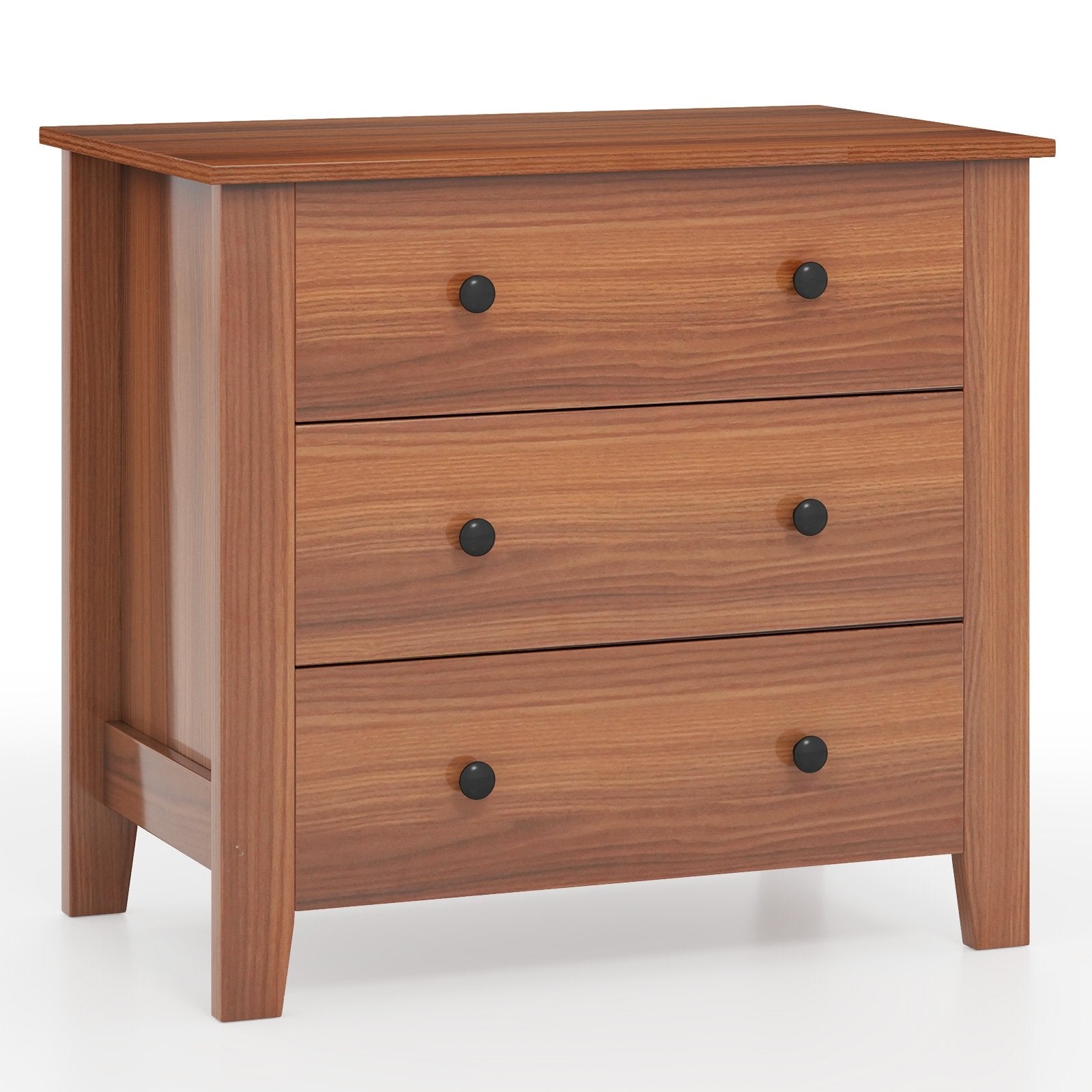 3 Drawer Dresser Chest of Drawers Bedside Table, Walnut Cabinets & Chests Walnut at Gallery Canada
