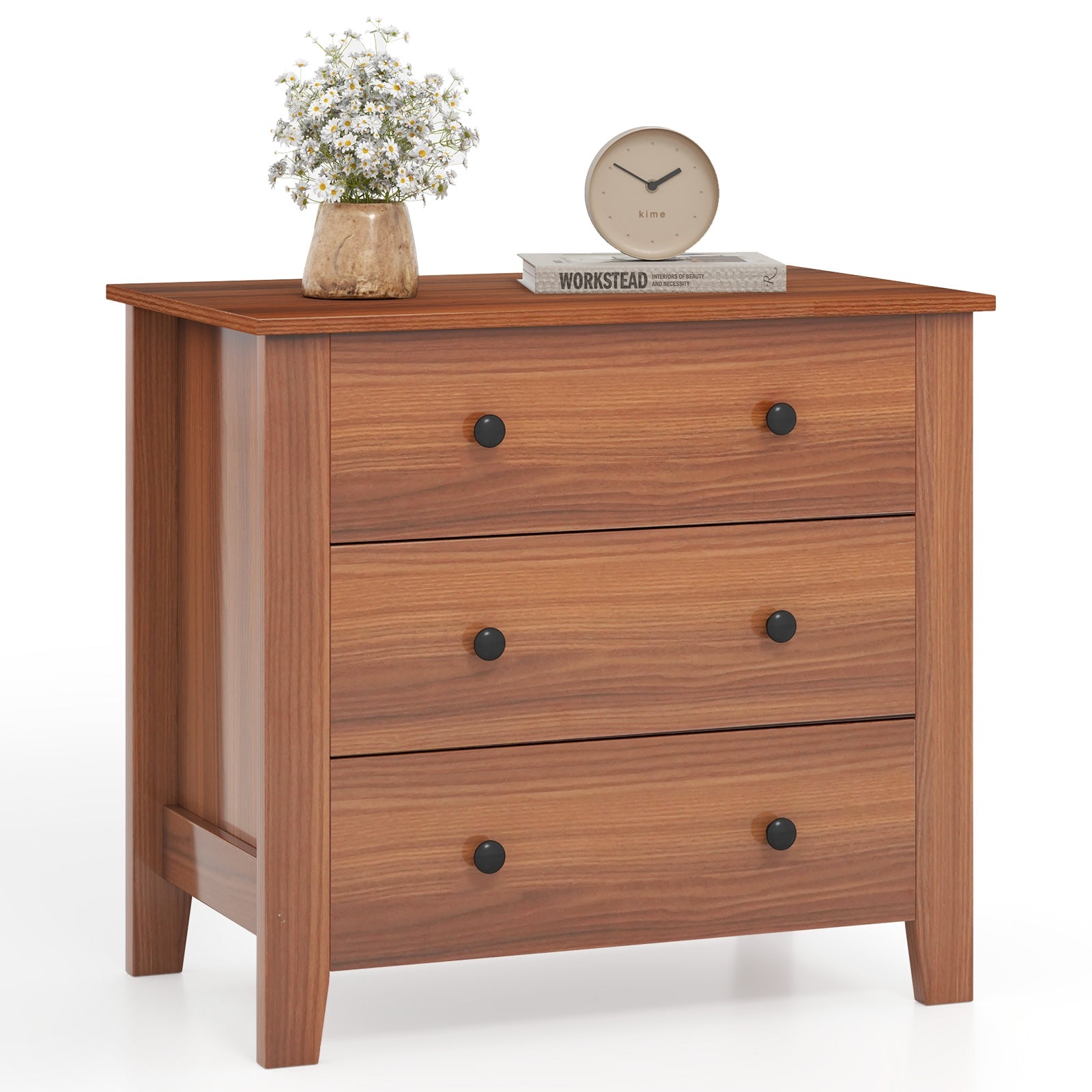 3 Drawer Dresser Chest of Drawers Bedside Table, Walnut Cabinets & Chests at Gallery Canada