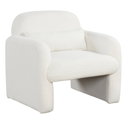 Modern Accent Chair with Waist Pillow and Armrests for Living Room Bedroom, Beige