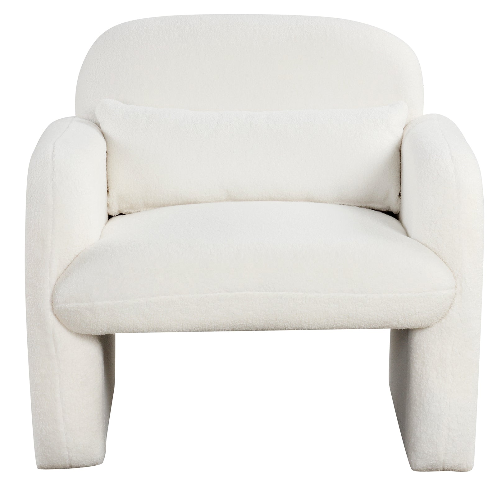 Modern Accent Chair with Waist Pillow and Armrests for Living Room Bedroom, Beige Accent Chairs at Gallery Canada