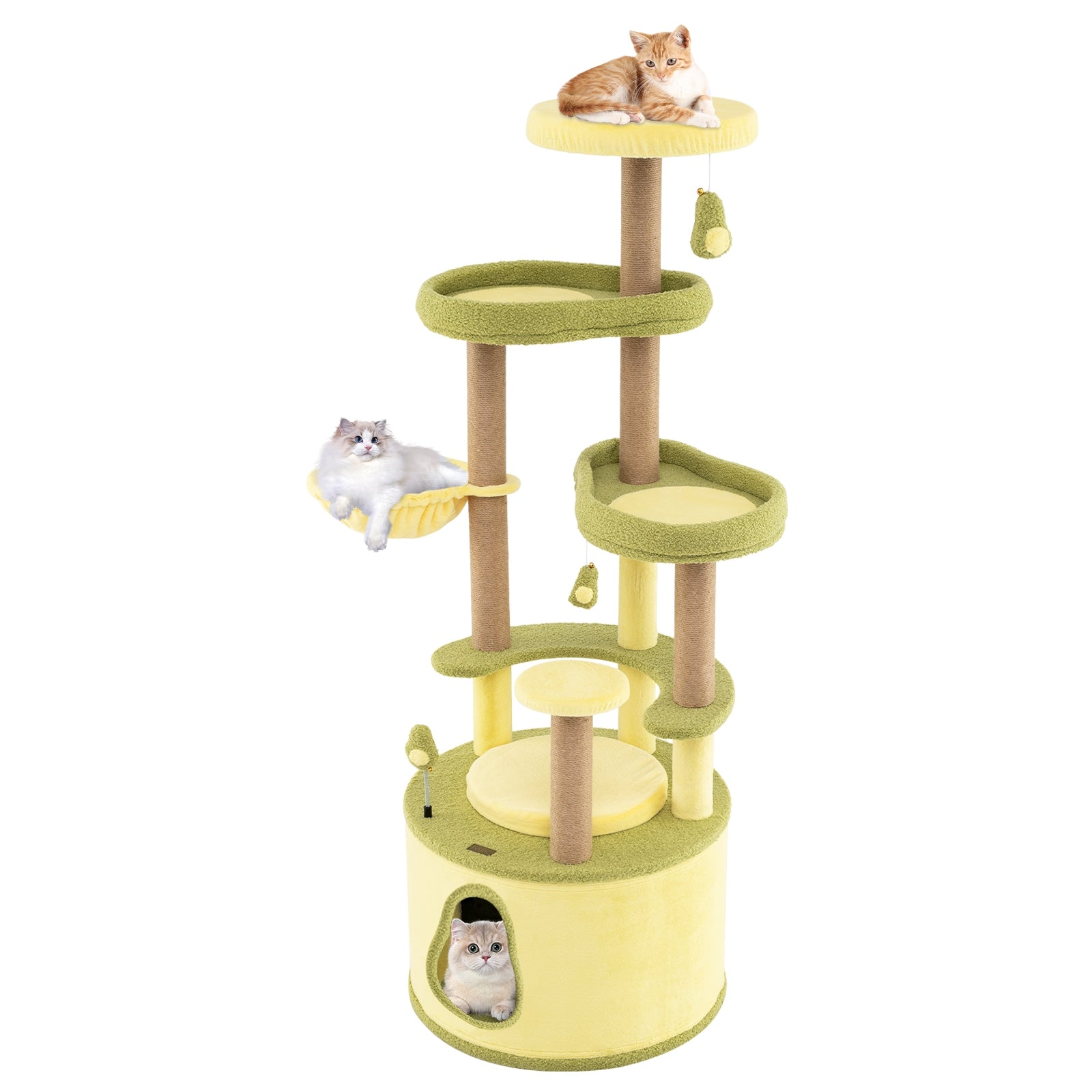 Large Avocado Cat Tree Multi-level Cat Tower with Private Condo, Green Cat Trees Condos & Scratchers at Gallery Canada