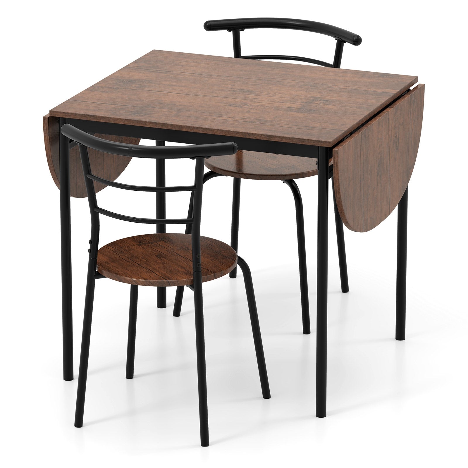 3 Pieces Dining Set with 2 Chairs and Modern Kitchen Table for Small Space, Brown Dining Room Sets Brown at Gallery Canada