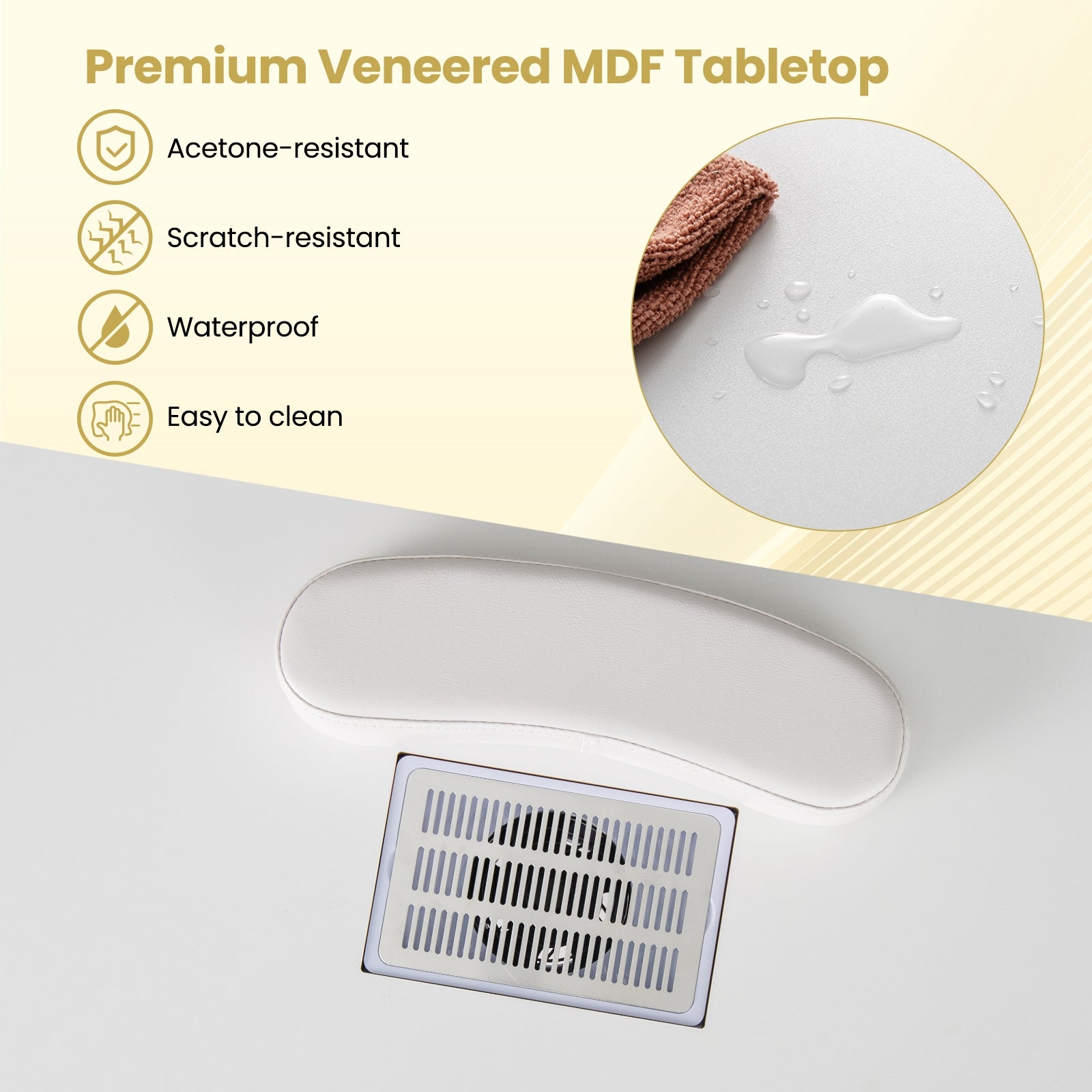 Manicure Table Nail Desk with Electric Dust Collector and 3 Dust Bags, White Massage at Gallery Canada