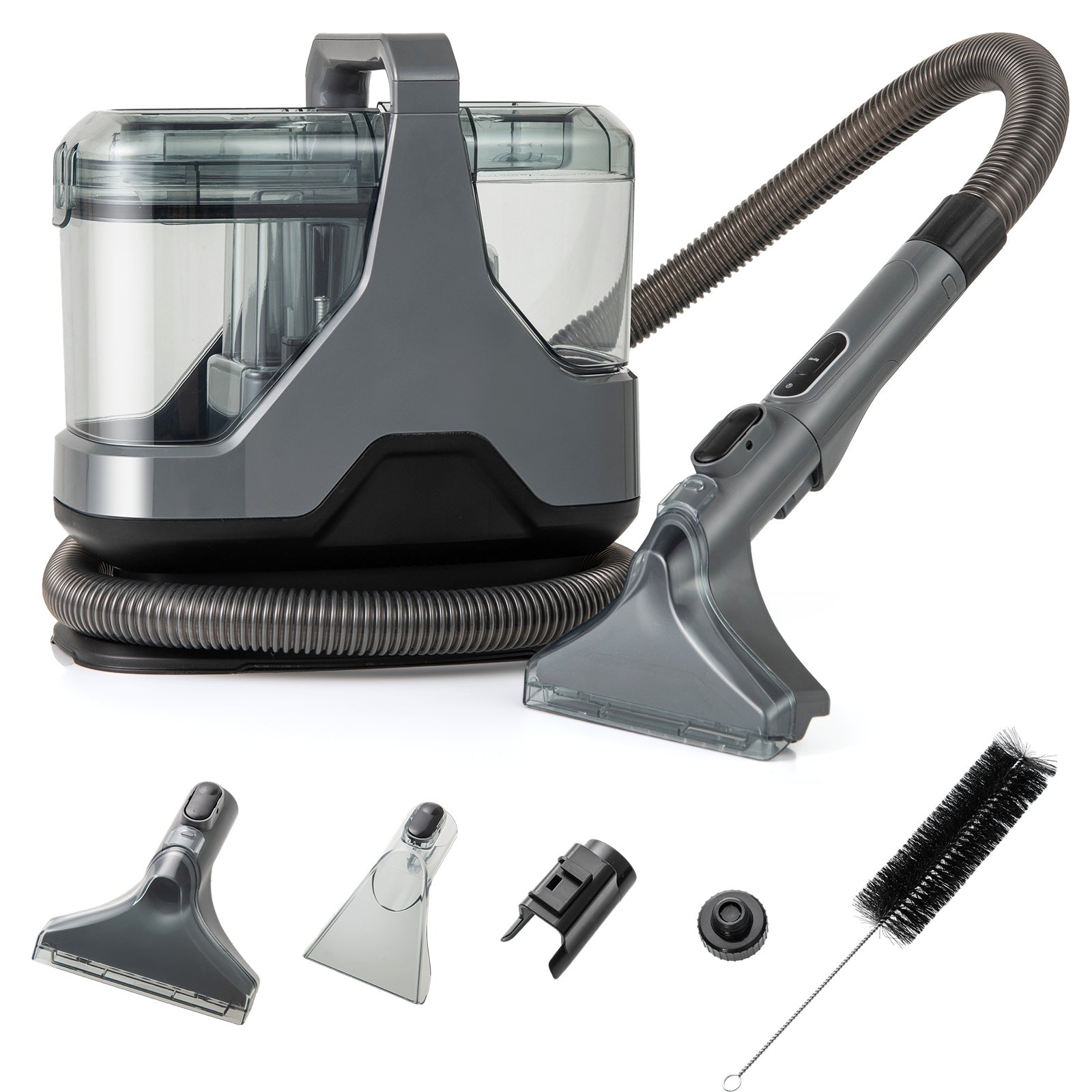600W Upholstery Cleaner Machine with 15Kpa Powerful Suction and Versatile Attachments, Gray Vacuums & Cleaners Gray at Gallery Canada