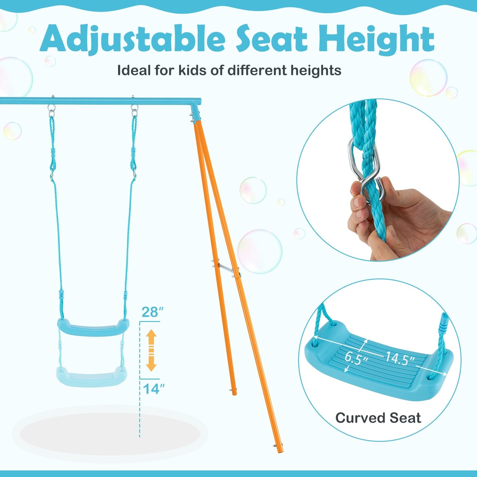 Outdoor Heavy Duty Metal Toddler Swing Set with Stand, Orange Swing & Playsets at Gallery Canada