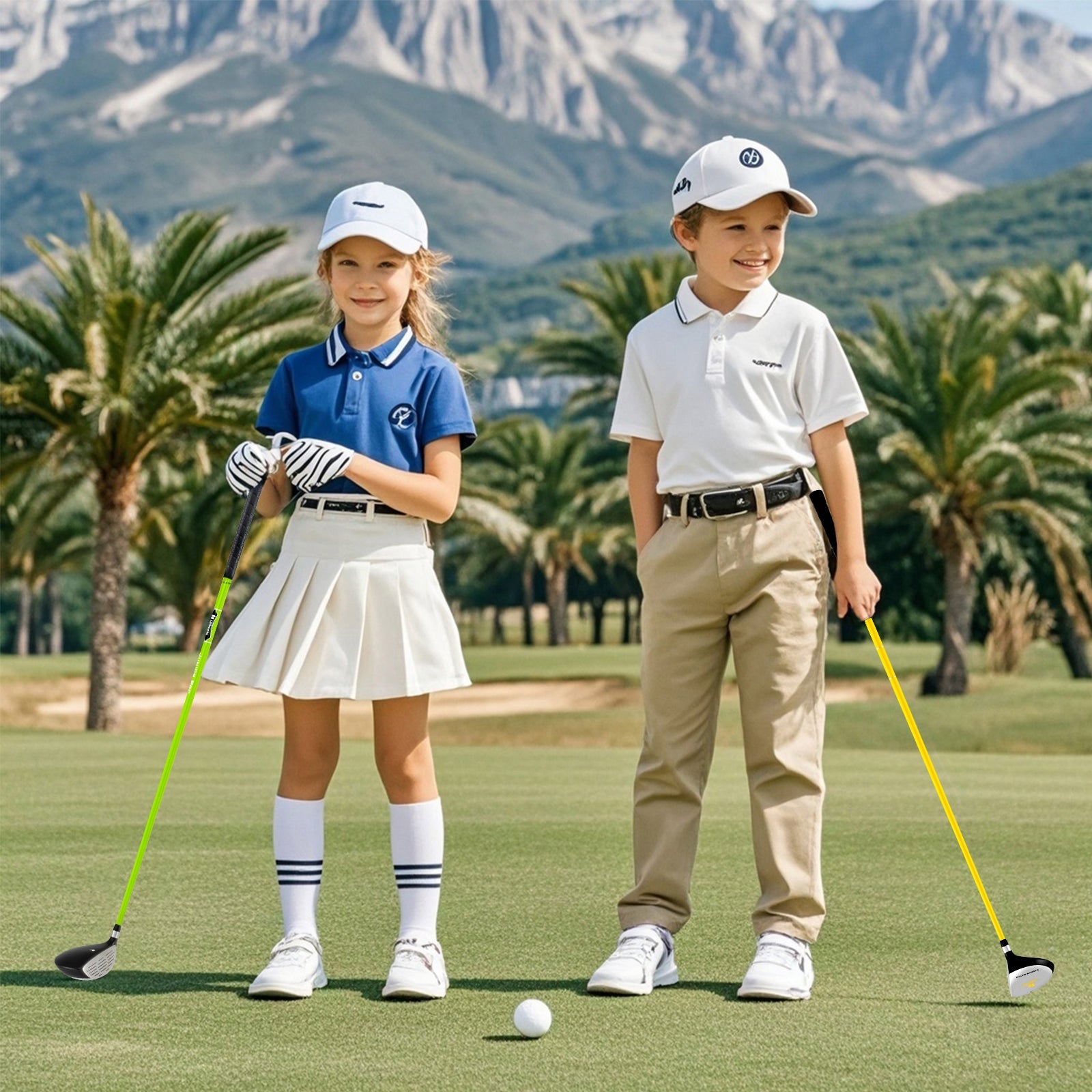 34 Inch 165CC Junior #3 Fairway Wood Golf Club with Fiberglass Shaft for Kids Ages 8-10, Green Golf at Gallery Canada