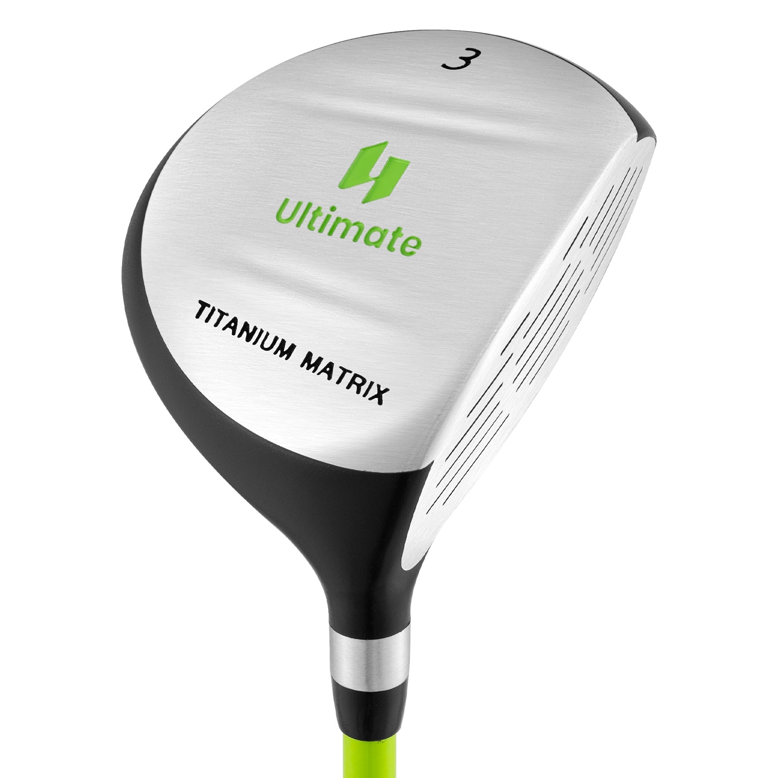 34 Inch 165CC Junior #3 Fairway Wood Golf Club with Fiberglass Shaft for Kids Ages 8-10, Green Golf Green at Gallery Canada