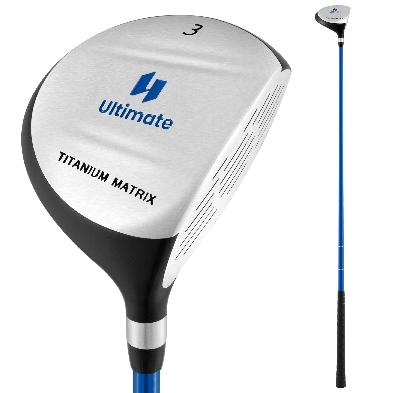 38 Inch 165CC Junior #3 Fairway Wood Golf Club with Fiberglass Shaft for Kids Ages 11-14, Blue Golf at Gallery Canada