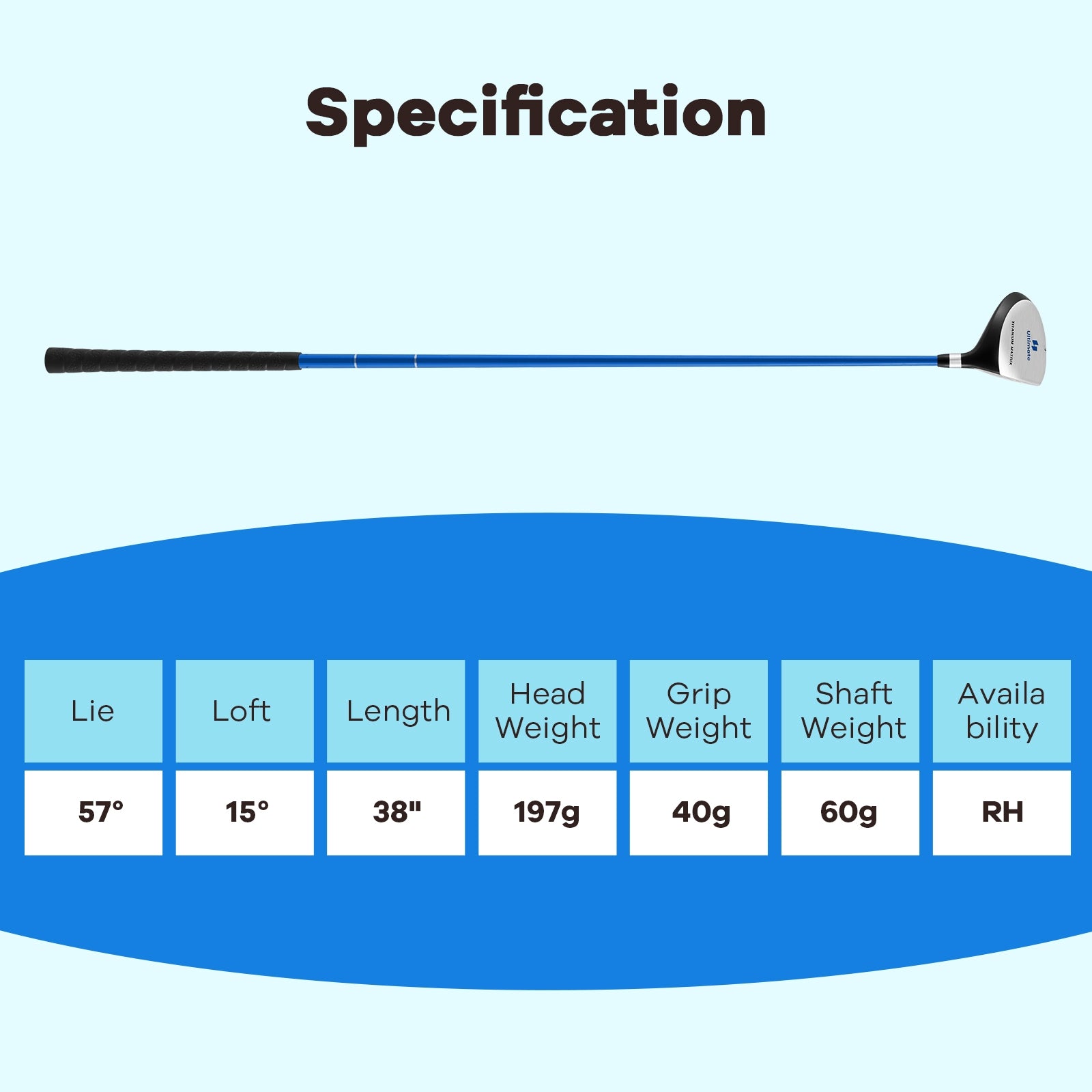 38 Inch 165CC Junior #3 Fairway Wood Golf Club with Fiberglass Shaft for Kids Ages 11-14, Blue Golf at Gallery Canada