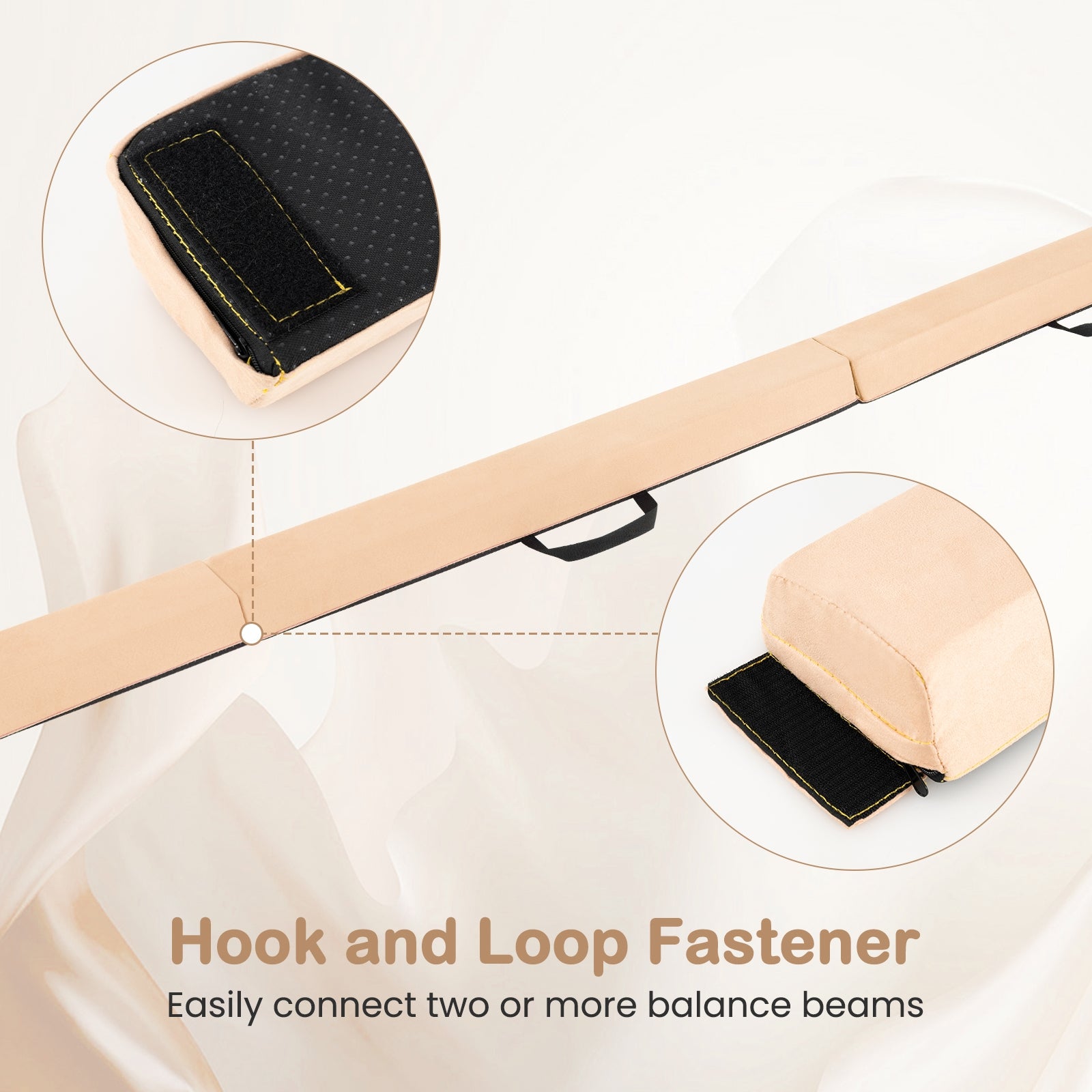 7 FT Folding Balance Beam with Removable Suede Cover and Non-slip Bottom, Khaki Baby Gyms & Playmats at Gallery Canada