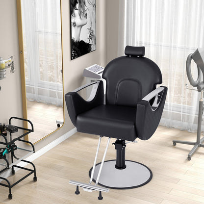 360°Swivel Reclining Salon Chair for Hair Stylist, Black Spa & Salon   at Gallery Canada