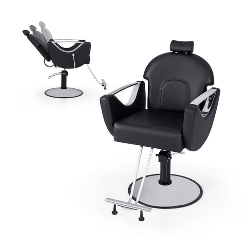 360°Swivel Reclining Salon Chair for Hair Stylist, Black