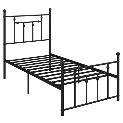 Full/Queen/Twin Size Heavy-duty Metal Bed Frame with Headboard-Twin Size, Black