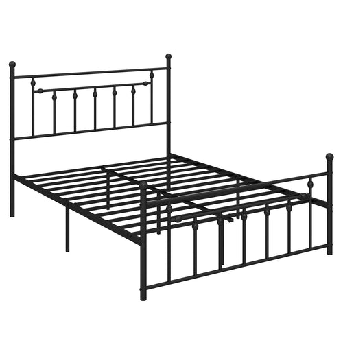 Full/Queen/Twin Size Heavy-duty Metal Bed Frame with Headboard-Queen Size, Black
