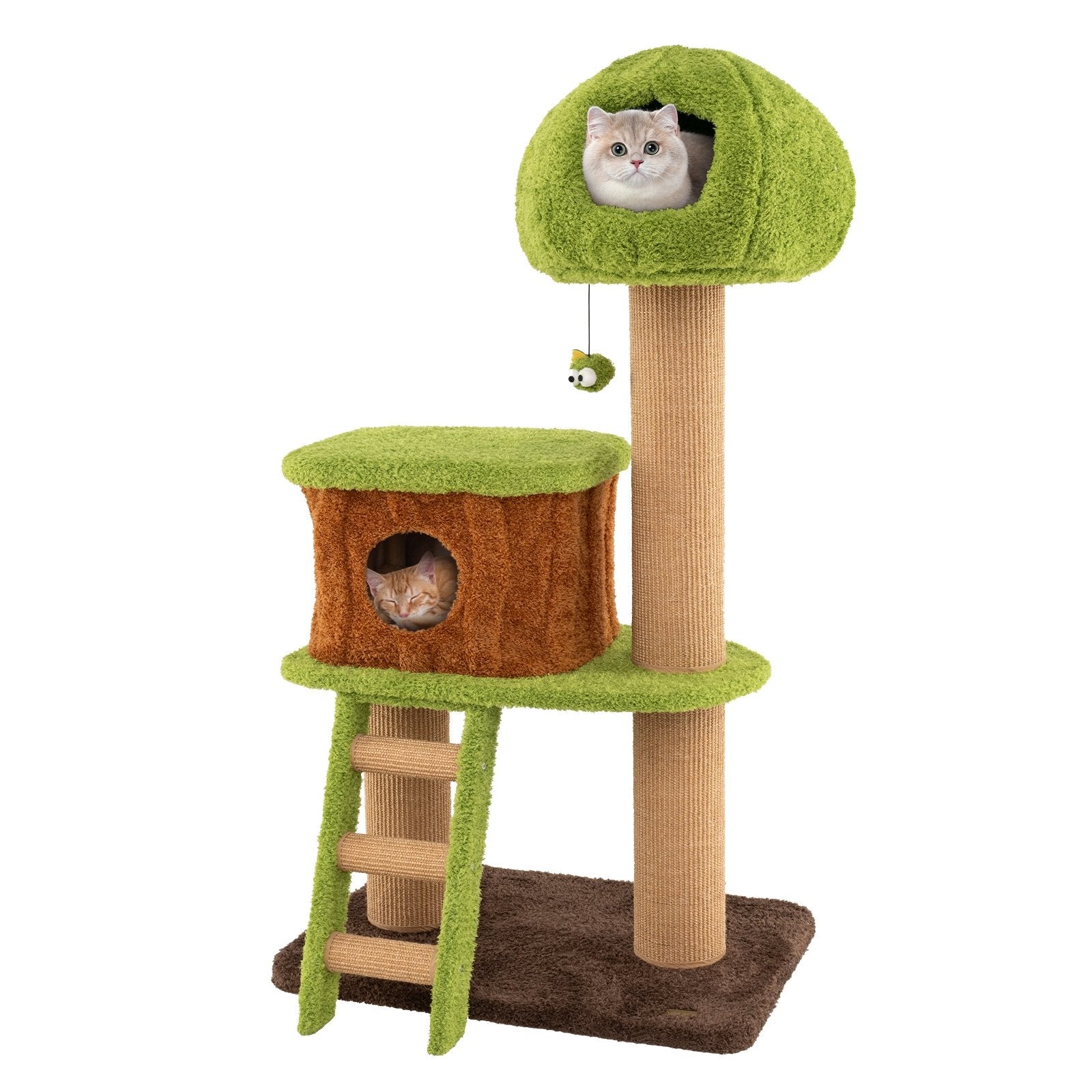 Cute Cat Tree for Indoor Cats with Mushroom-shaped Nest Condo and Climbing Ladder, Green Cat Trees Condos & Scratchers at Gallery Canada