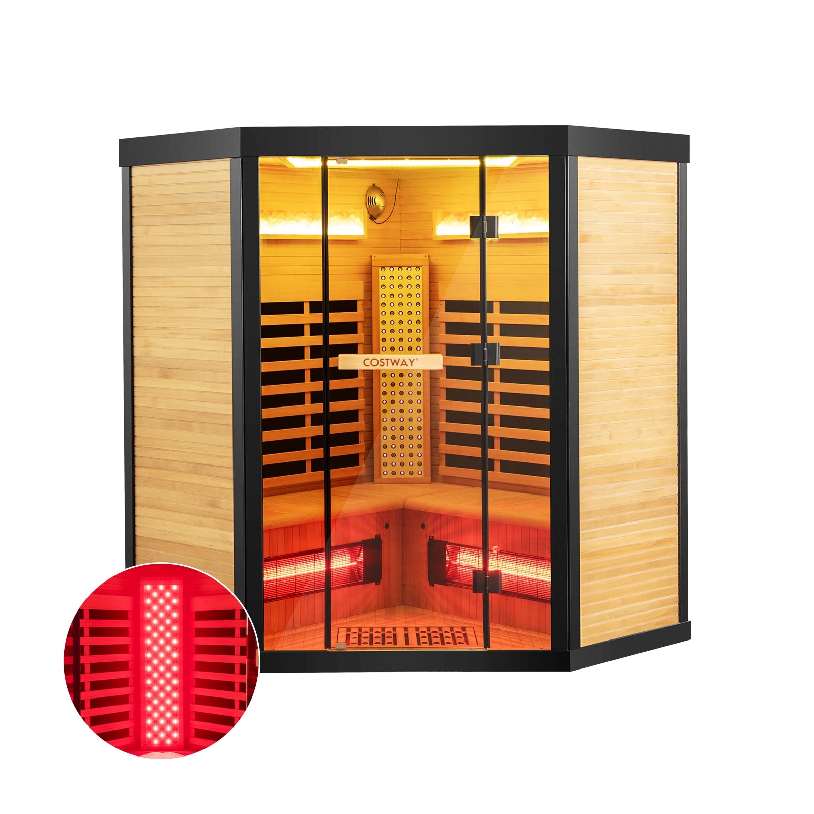 Wide Spectrum Red Light Near Far Infrared Sauna Room for 3-5 People Sauna Natural, Black at Gallery Canada