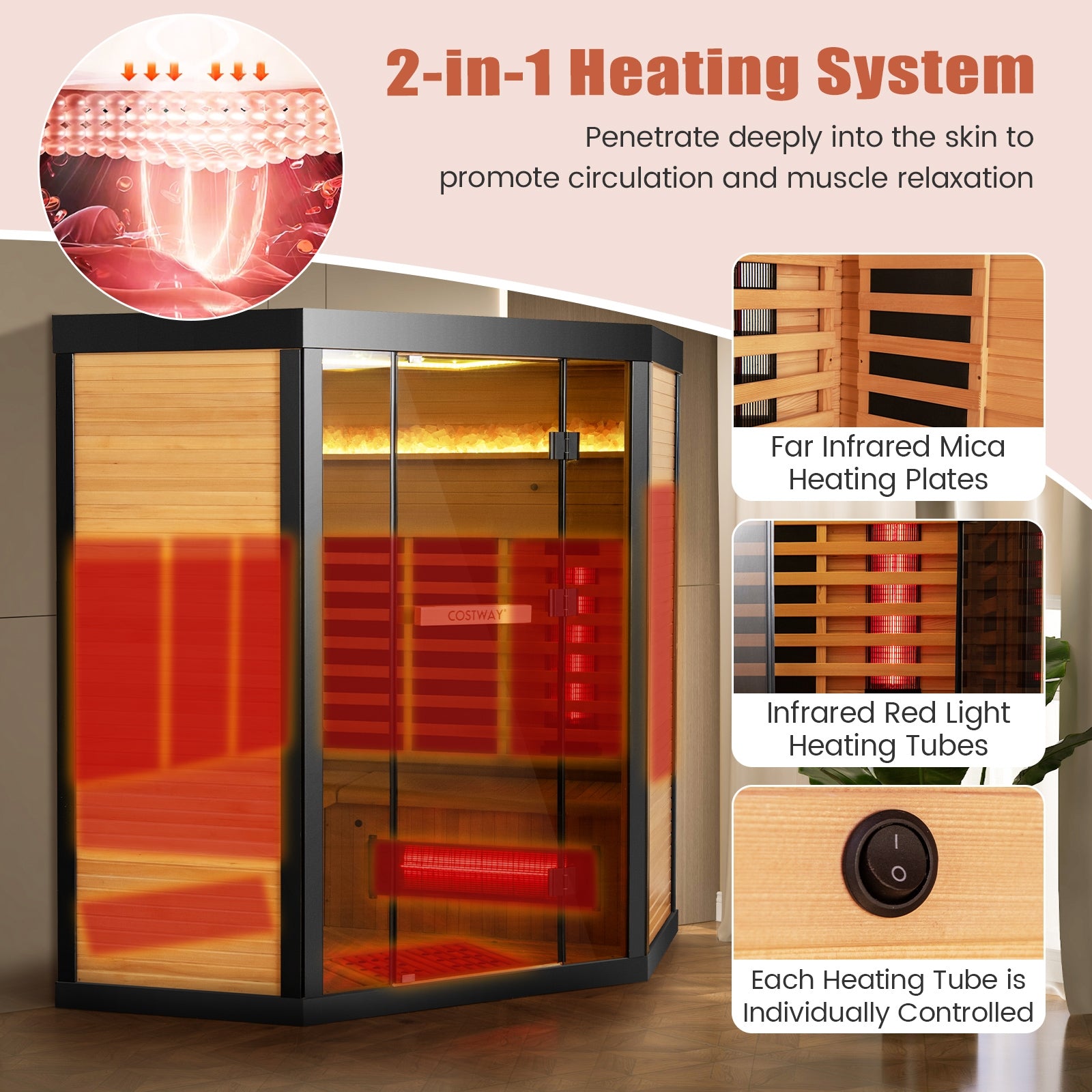 Wide Spectrum Red Light Near Far Infrared Sauna Room for 3-5 People Sauna at Gallery Canada