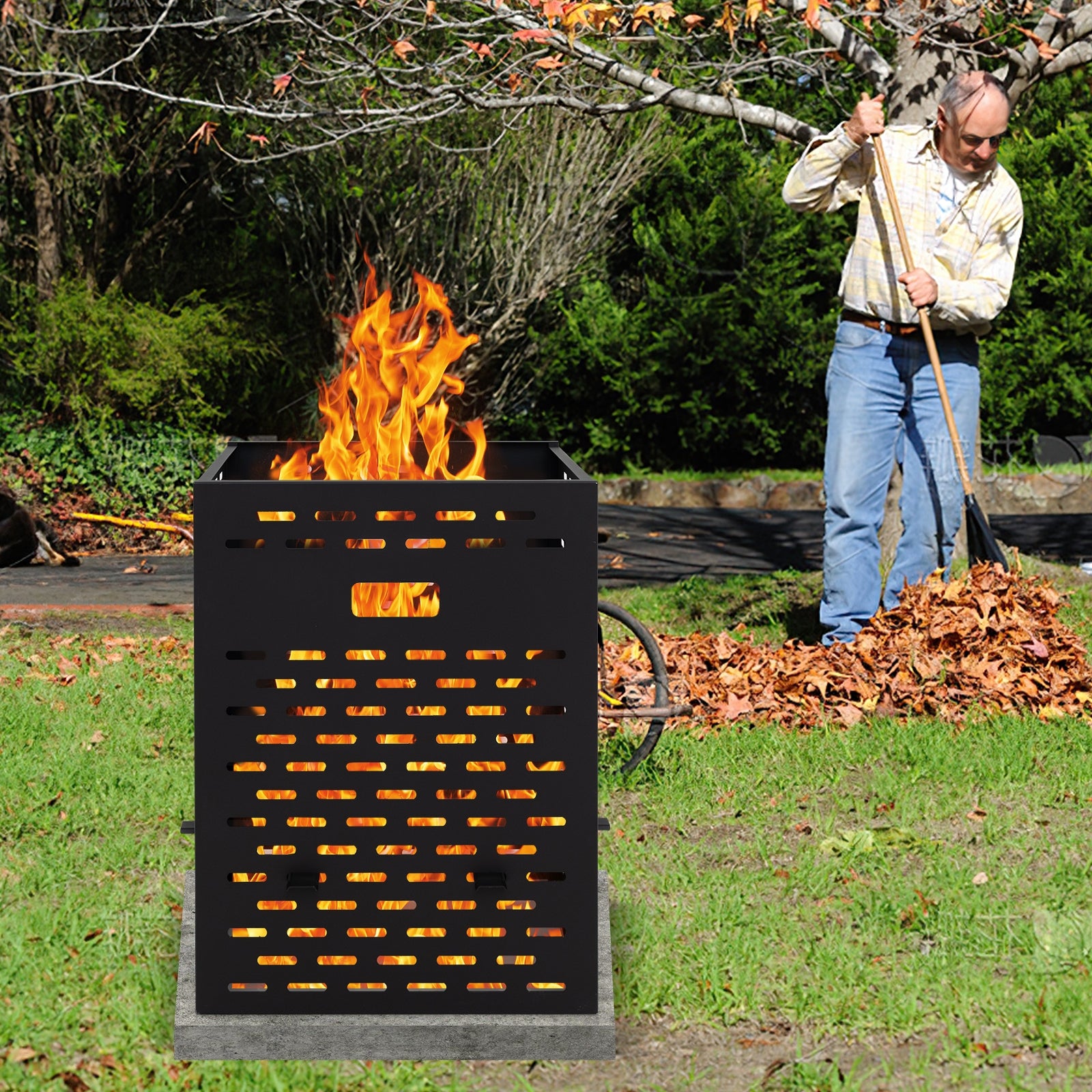 30 Inches Ultra Thick Burn Barrel with Venting Patterns and 4 Cross Braces Fireplace Tools at Gallery Canada