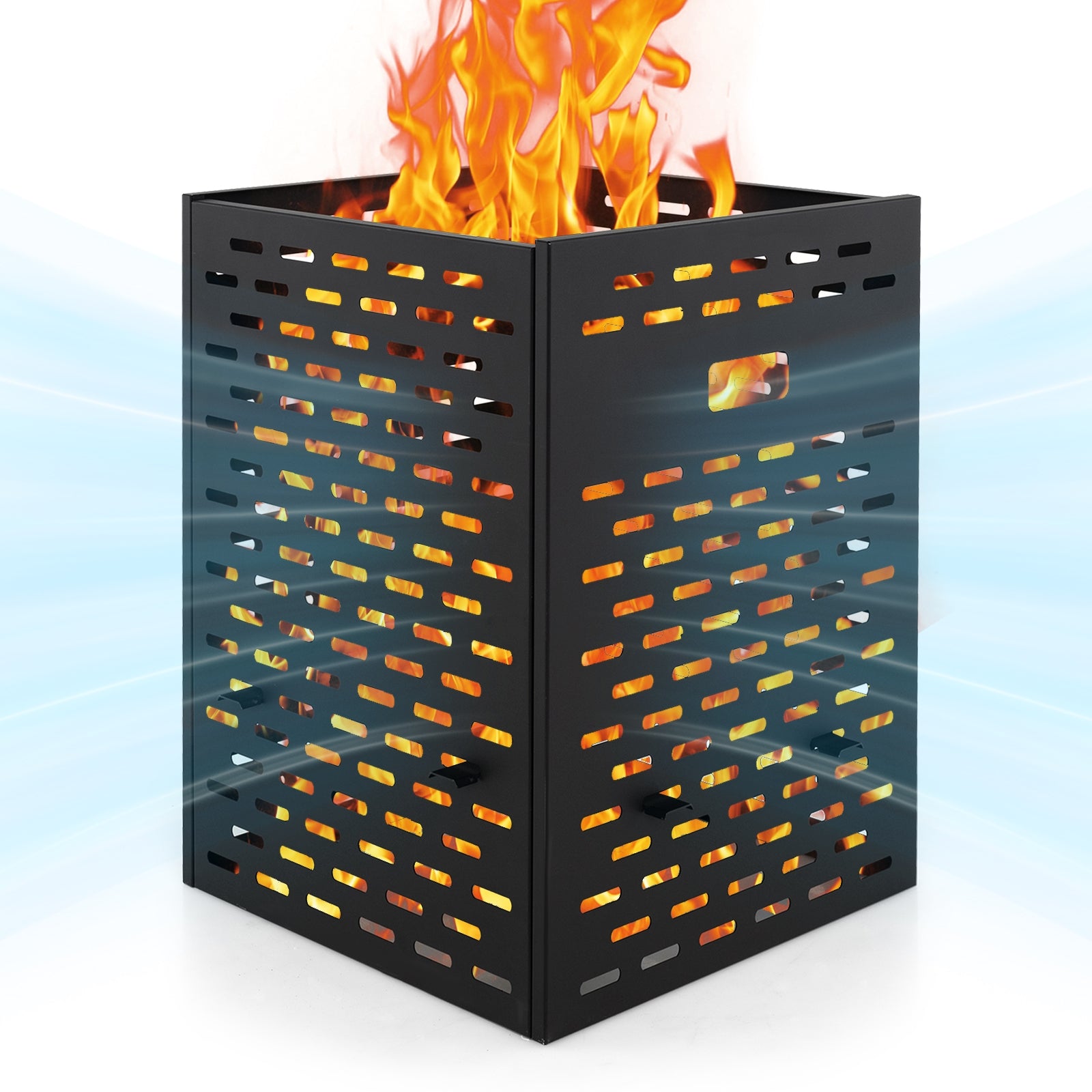 30 Inches Ultra Thick Burn Barrel with Venting Patterns and 4 Cross Braces Fireplace Tools Black at Gallery Canada