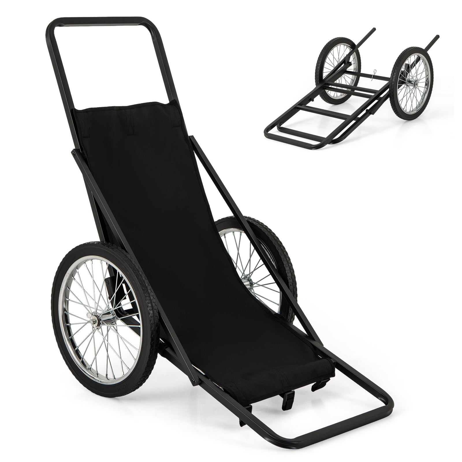 550 LBS Folding Deer Game Cart with Polyester Liner for Hunting, Black Garages Black at Gallery Canada