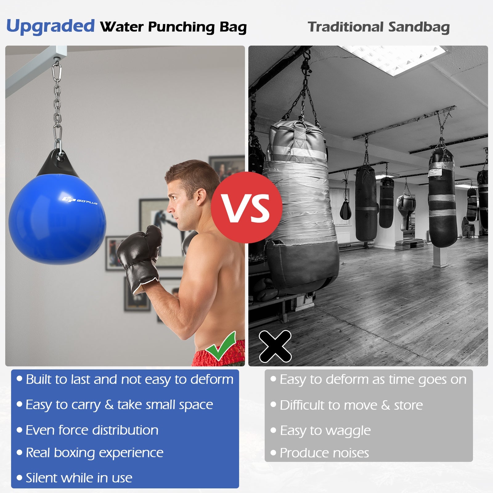 18 Inch 110 Pound Heavy Punching Water Aqua Bag with Adjustable Metal Chain, Blue Boxing & Martial Arts at Gallery Canada