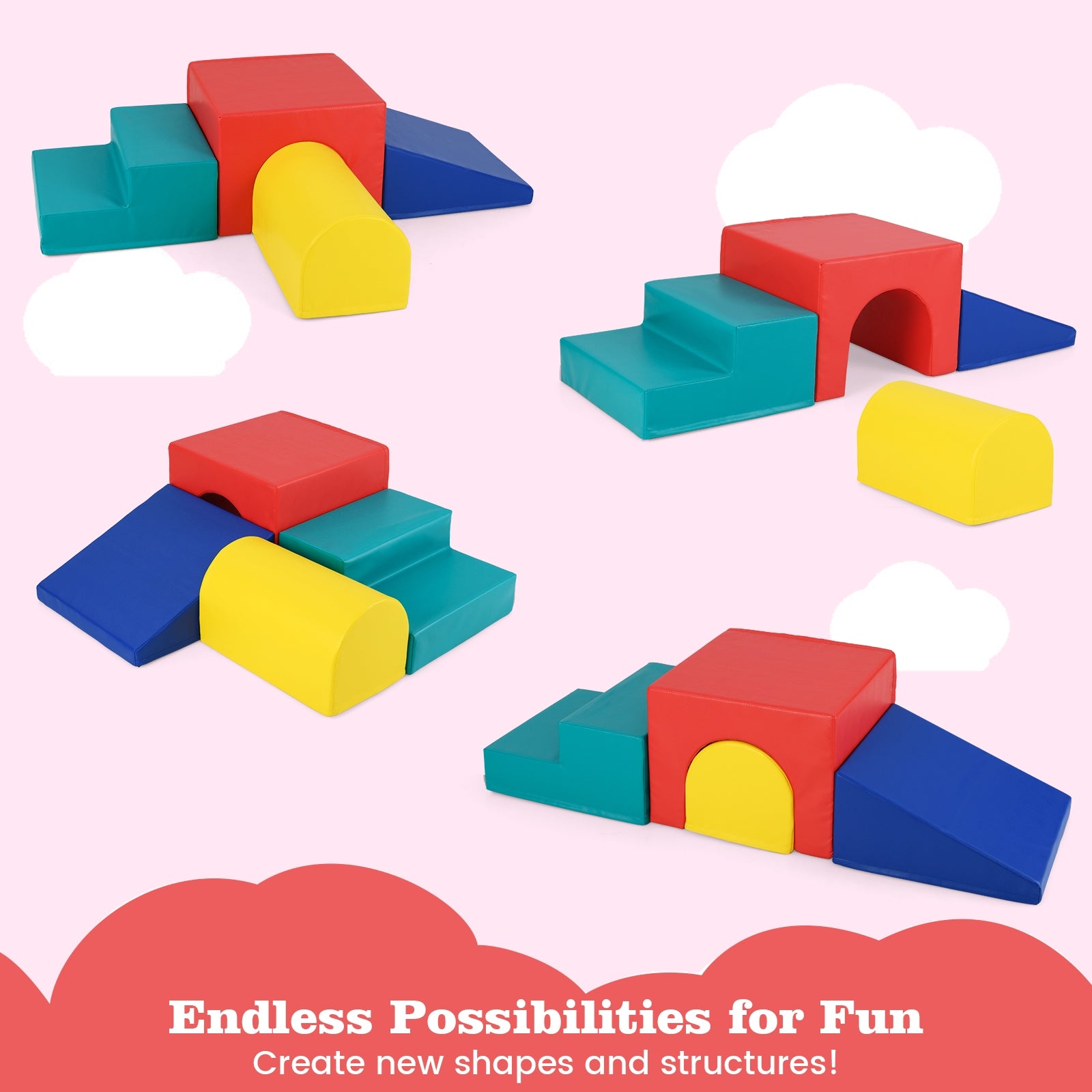 Climb and Crawl Foam Block Play Set for Infant Baby, Red Climbers & Slides at Gallery Canada