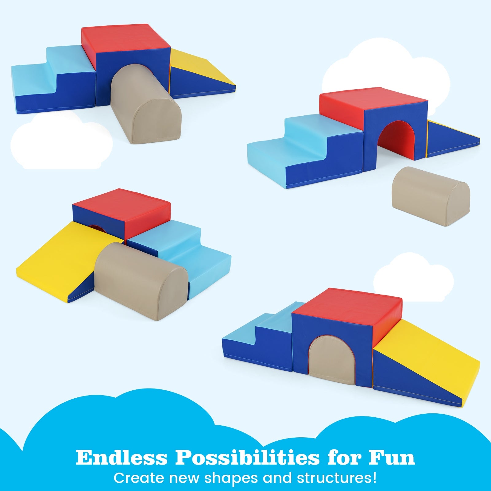 Climb and Crawl Foam Block Play Set for Infant Baby, Yellow Climbers & Slides at Gallery Canada