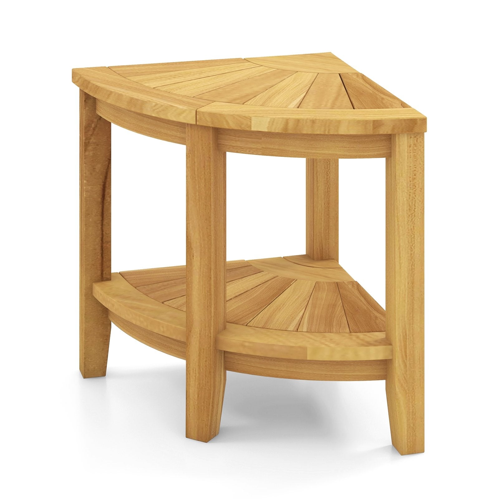 Teak Wood Shower Bench with Storage Shelf for Inside Shower to Sit on, Natural Bath Safety Natural at Gallery Canada
