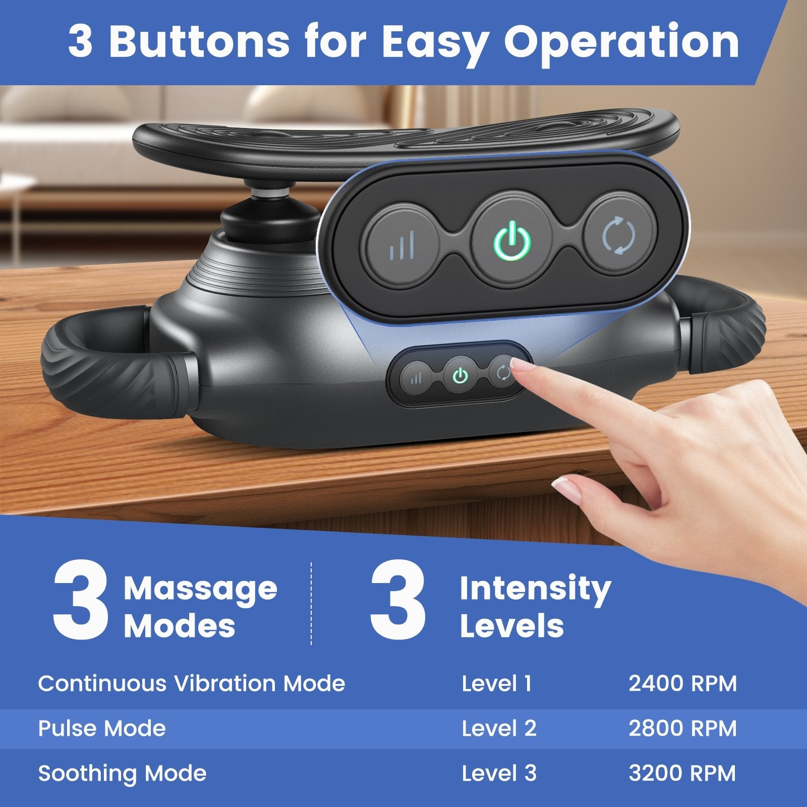 Massage Gun Deep Tissue with 3 Switchable Massage Heads and 3 Modes, Black Massage at Gallery Canada
