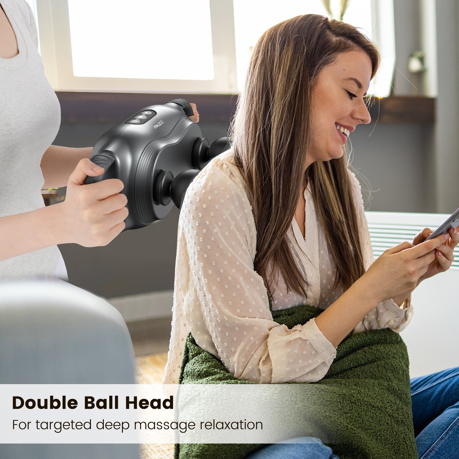 Massage Gun Deep Tissue with 3 Switchable Massage Heads and 3 Modes, Black Massage at Gallery Canada