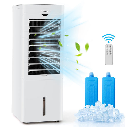 Evaporative Air Cooler and Heater with 3 Modes 3 Speeds and 2 Ice Boxes, White
