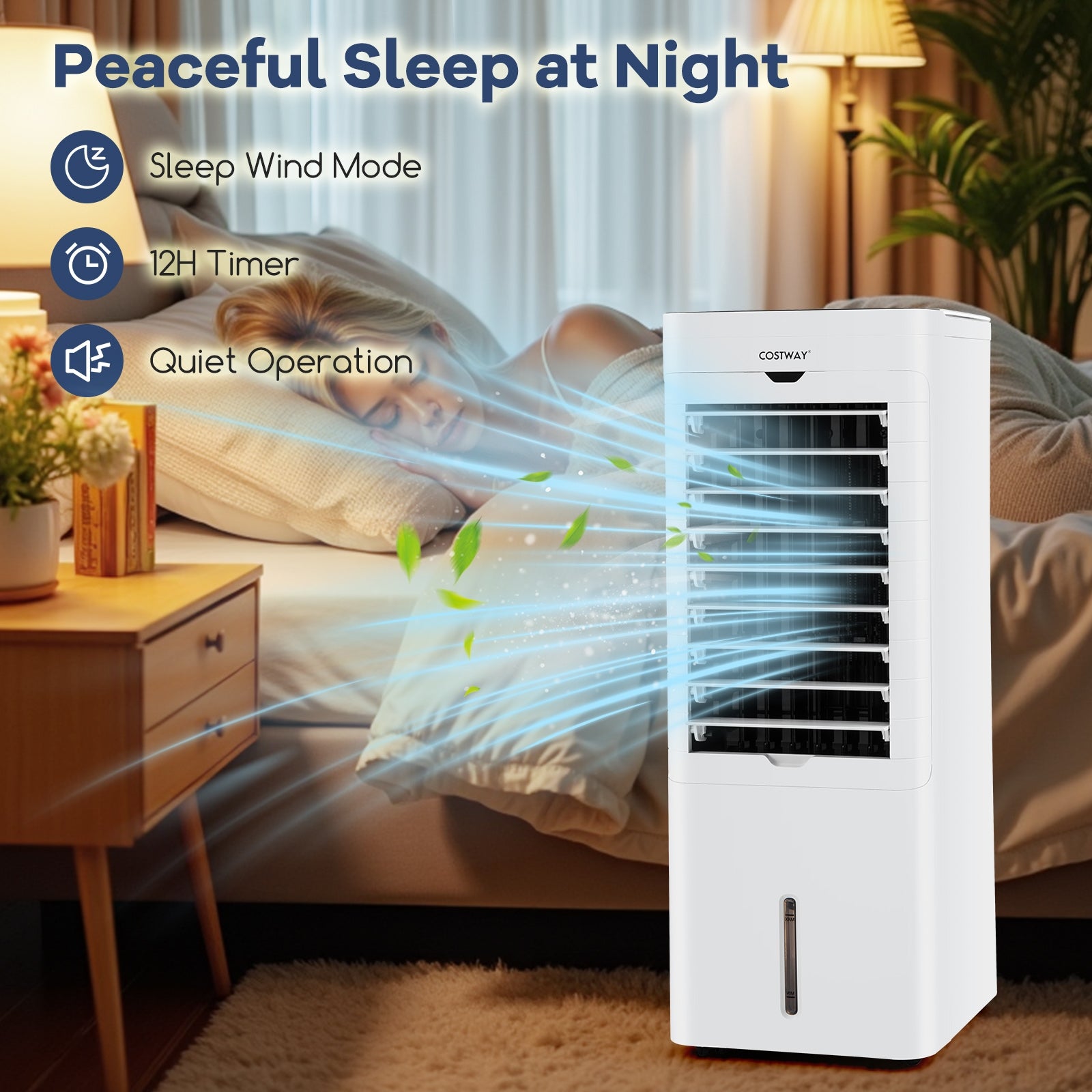 Evaporative Air Cooler and Heater with 3 Modes 3 Speeds and 2 Ice Boxes, White Air Coolers at Gallery Canada