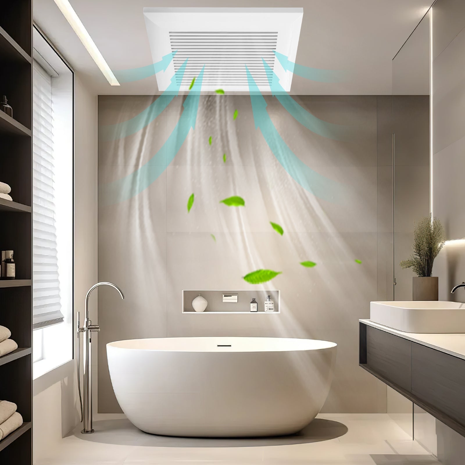 80 CFM Bathroom Exhaust Fan with Metal Housing and 4 Inches Duct, White Ventilation Fans at Gallery Canada