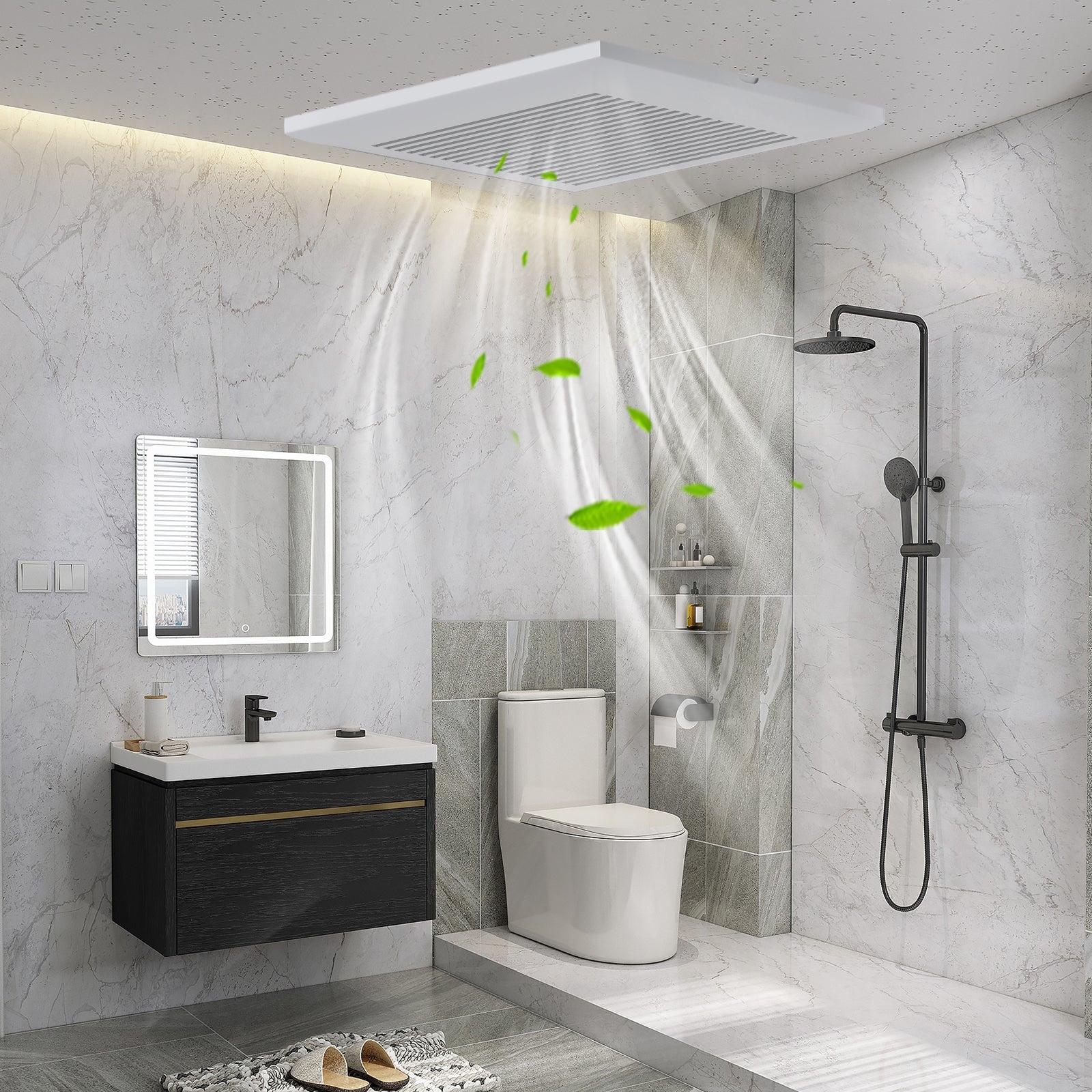 80 CFM Bathroom Exhaust Fan with Metal Housing and 4 Inches Duct, White Ventilation Fans at Gallery Canada